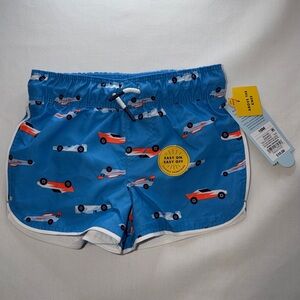 Cat & Jack Toddler Swim Trunks 18M Blue Race
Car Print Swim Shorts NWT